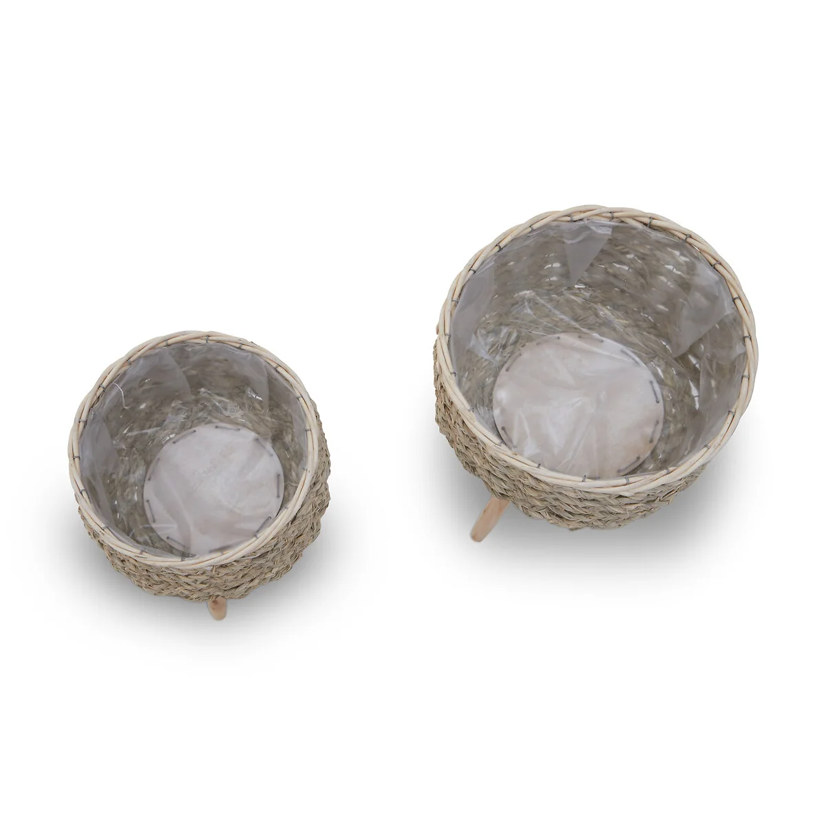 Set of 2 Natural Basket Planters – image 2
