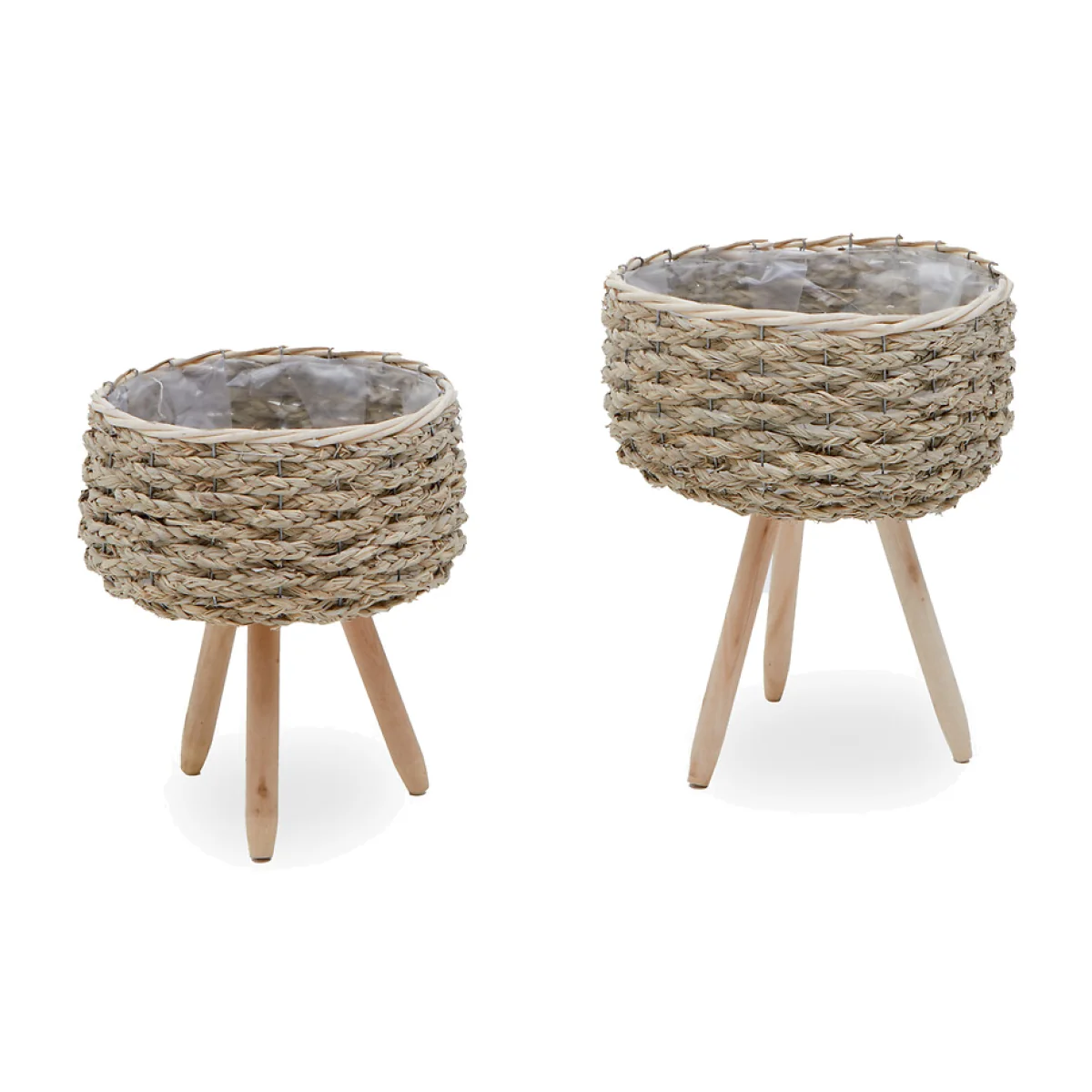 Set of 2 Natural Basket Planters – image 1