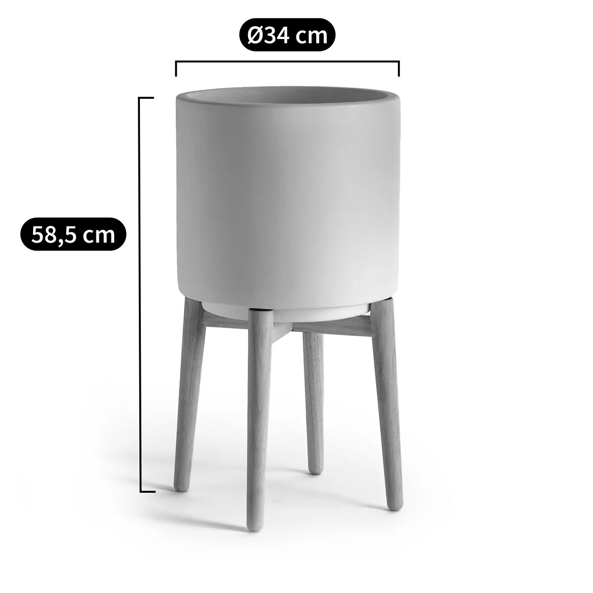 Florian Plant Pot on Wooden Feet, H58.5cm – image 5