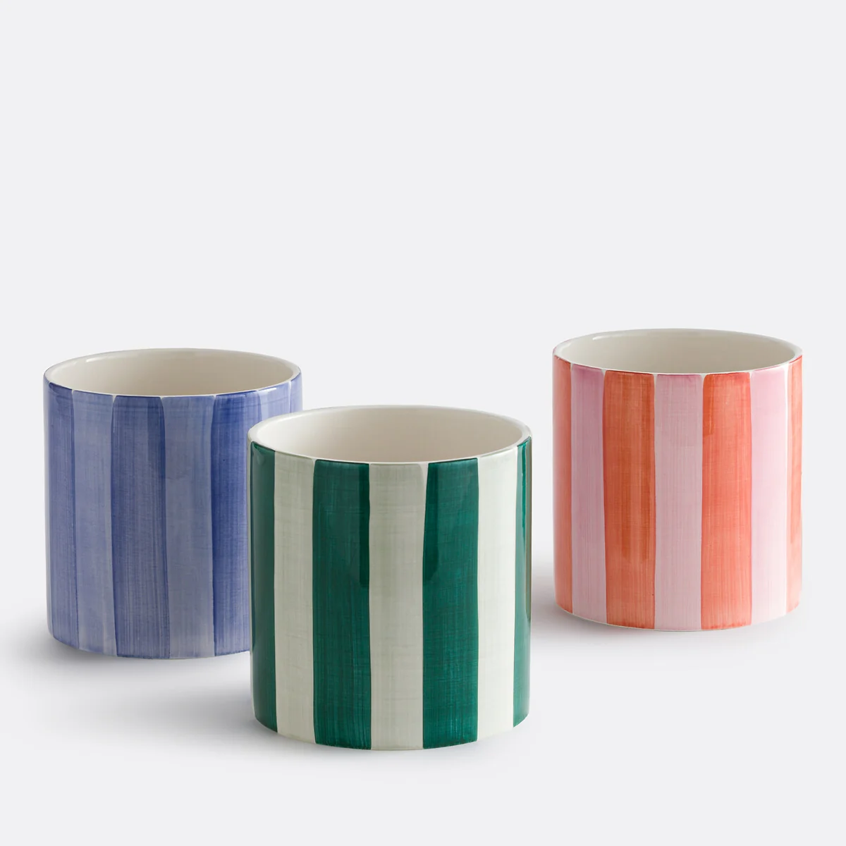 Jaoma Striped Ceramic Plant Pot Holder Diameter 14cm – image 3