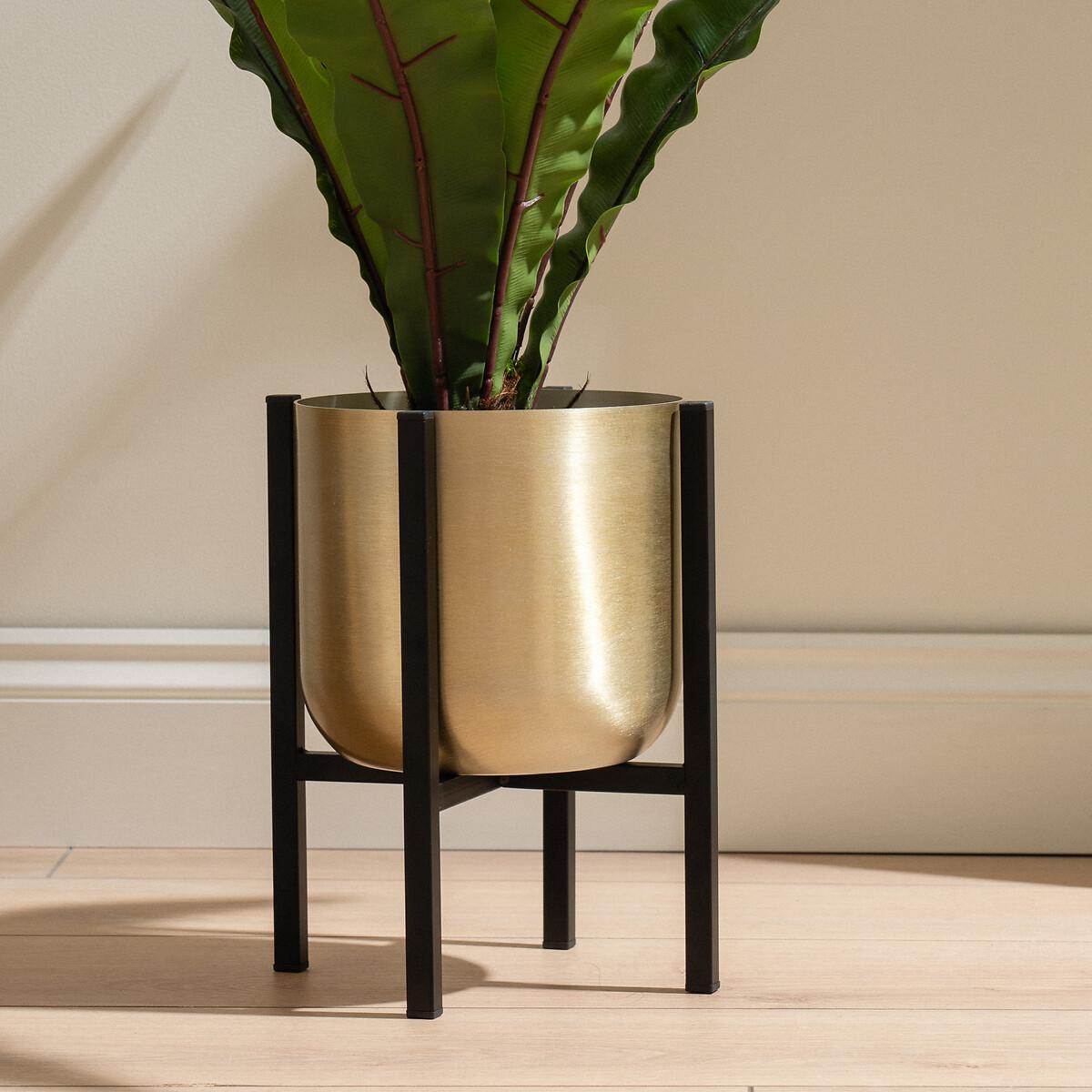 35cm Gold Planter on Stand Small – image 2