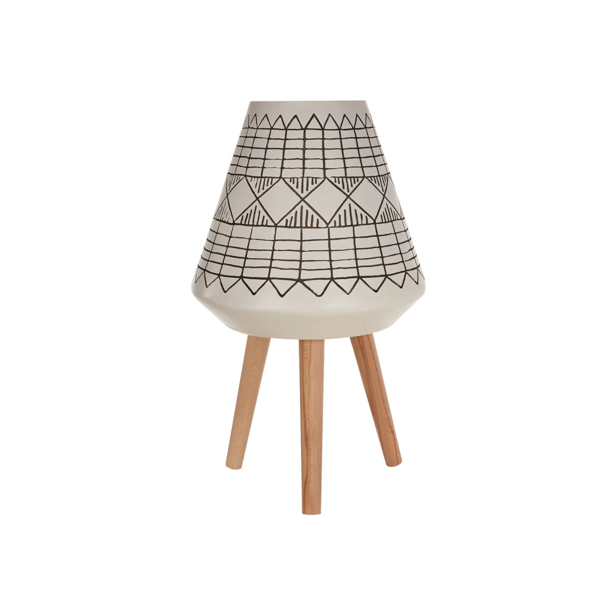 71cm Planter in White/Black with Beech Wood Legs
