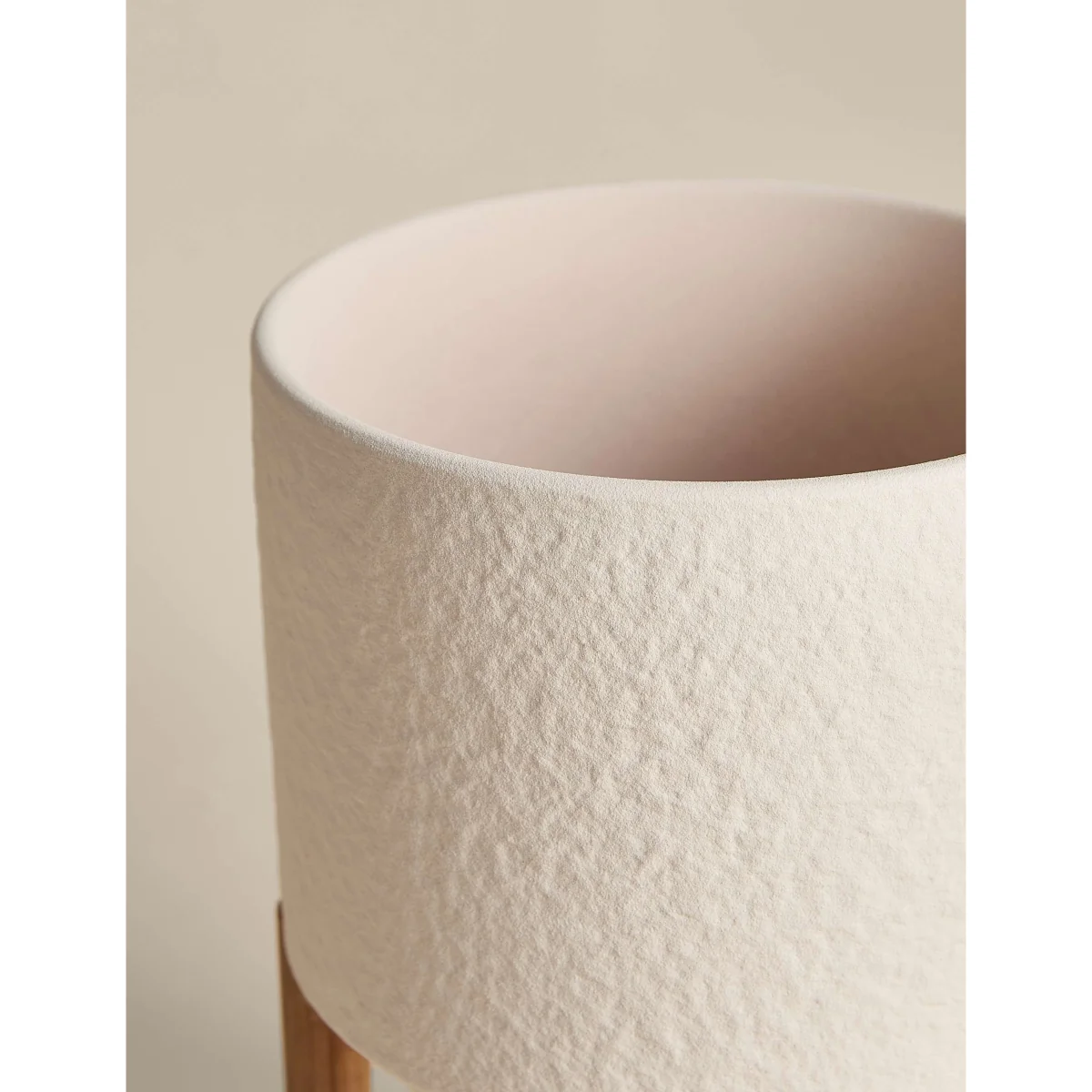 M&S Large Reactive Glaze Ceramic Planter Neutral – image 3