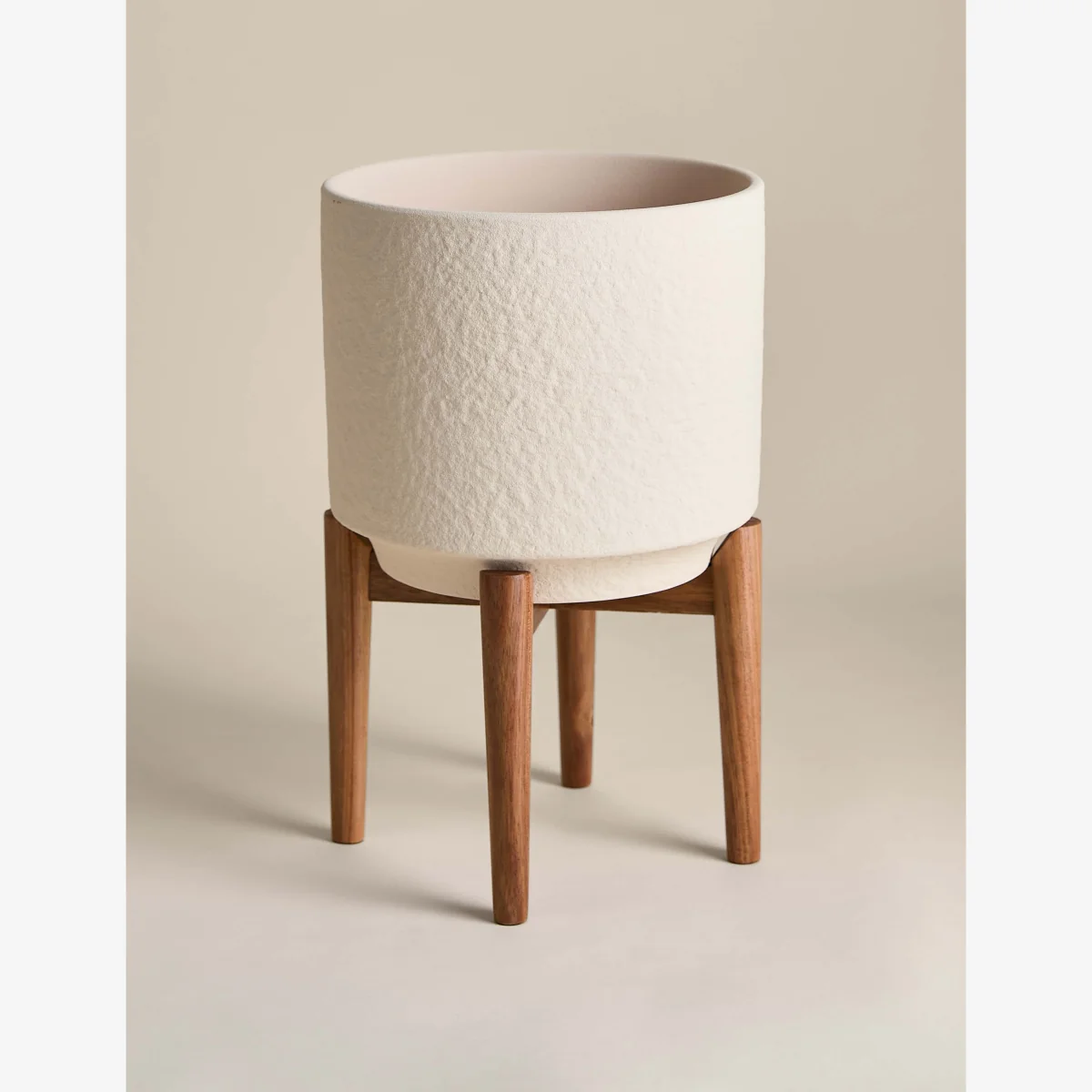 M&S Large Reactive Glaze Ceramic Planter Neutral – image 1