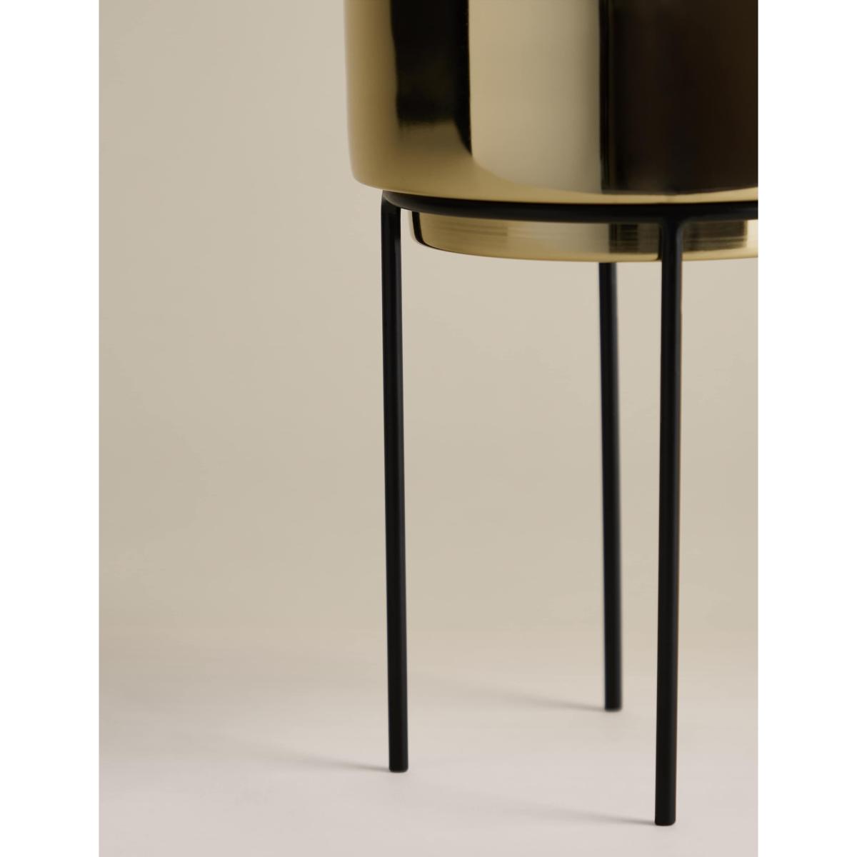 M&S Medium Gold Planter with Stand Gold – image 4