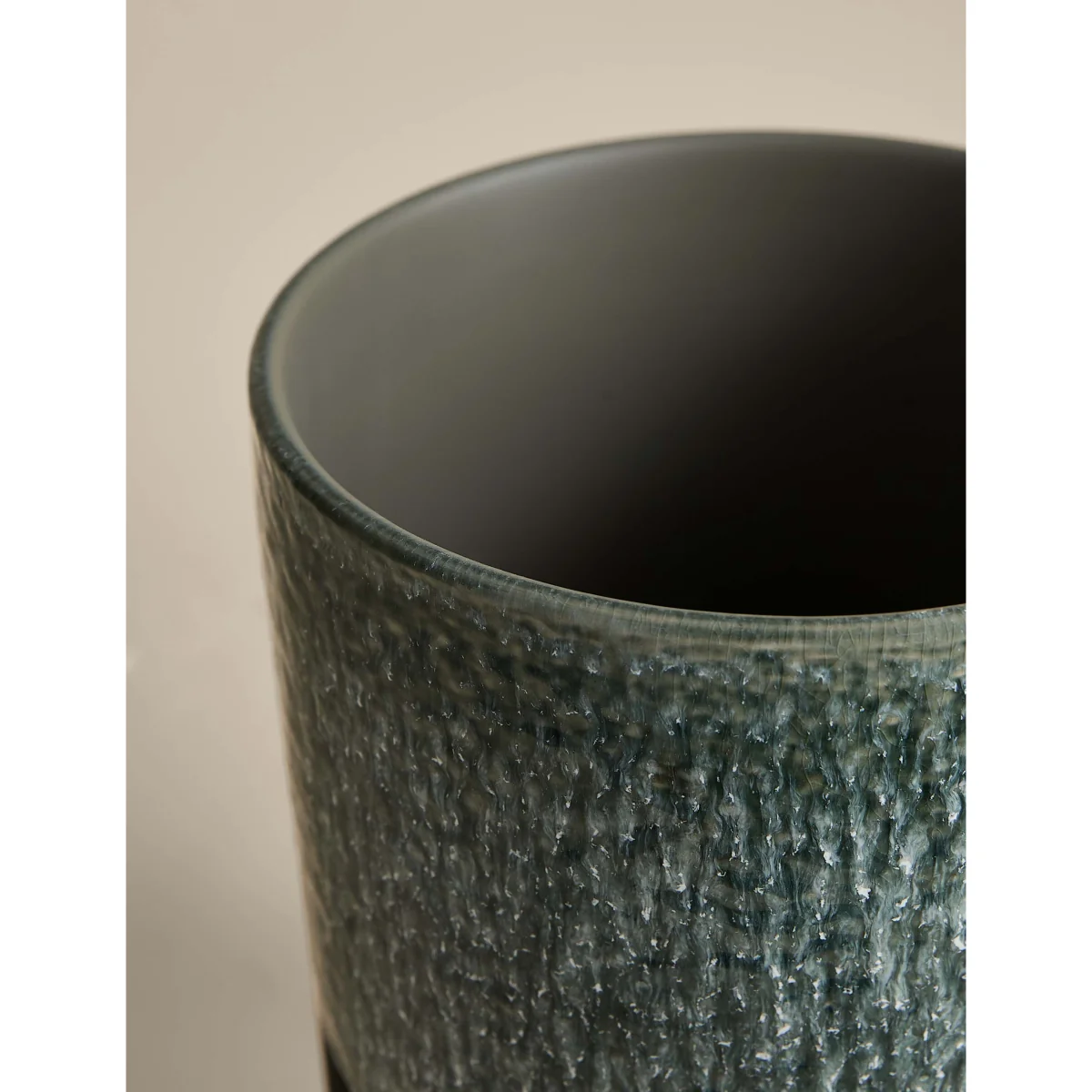 M&S Large Reactive Glaze Ceramic Planter Blue – image 3