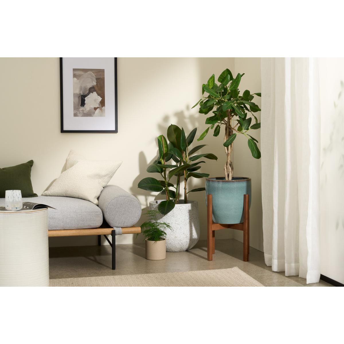 Silto Planter with Stand, Large, Teal Reactive Glaze – image 4