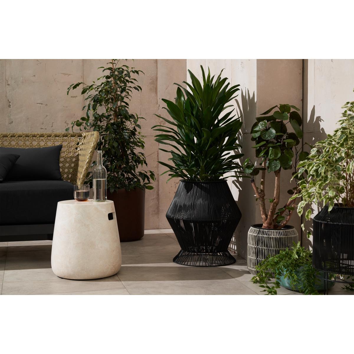 Lorita Anglular Plant Stand, Large, Black Weave – image 3