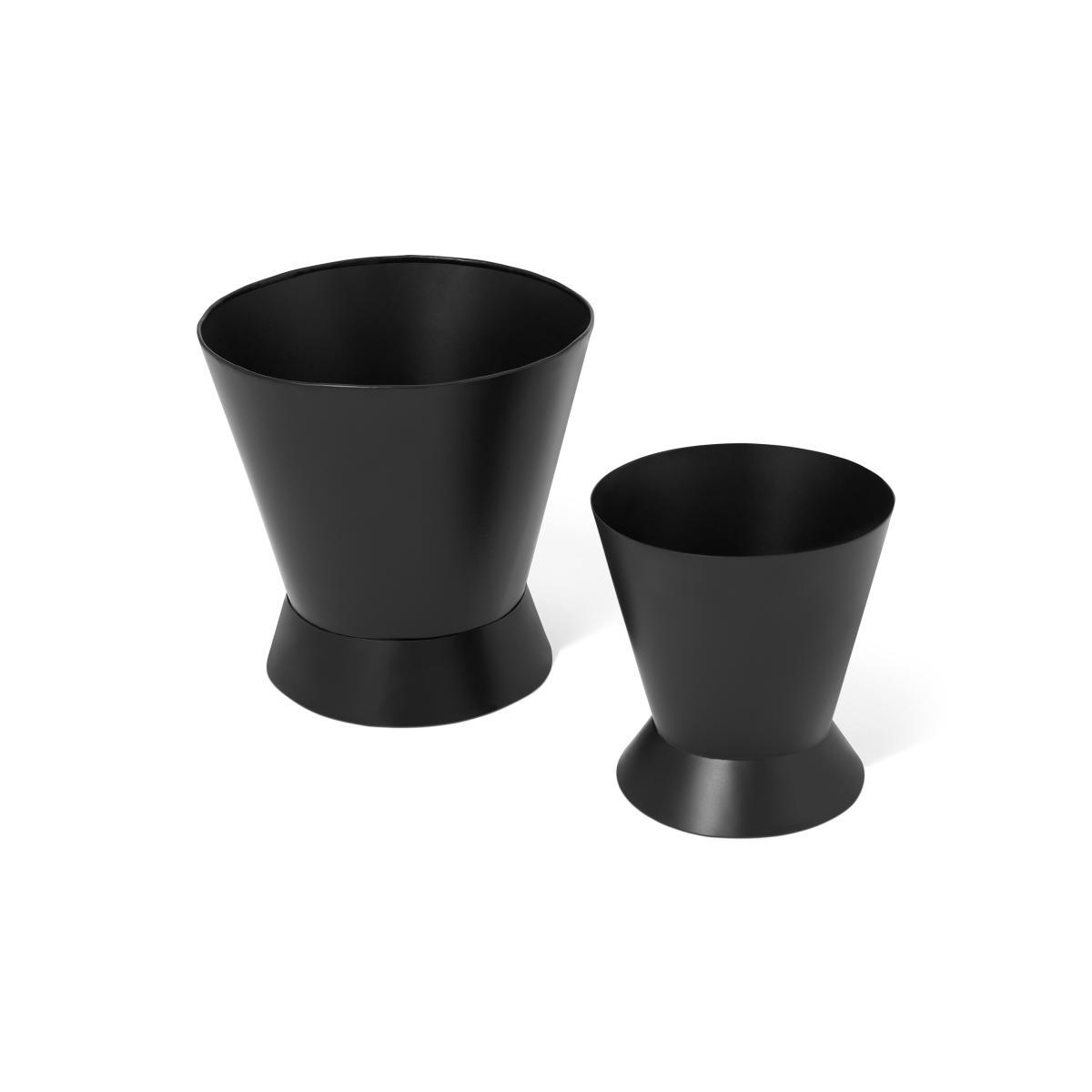 Ankita Set of 2 Medium & Large Urn Planters, Black – image 2