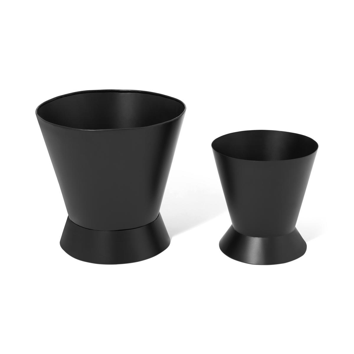 Ankita Set of 2 Medium & Large Urn Planters, Black – image 5