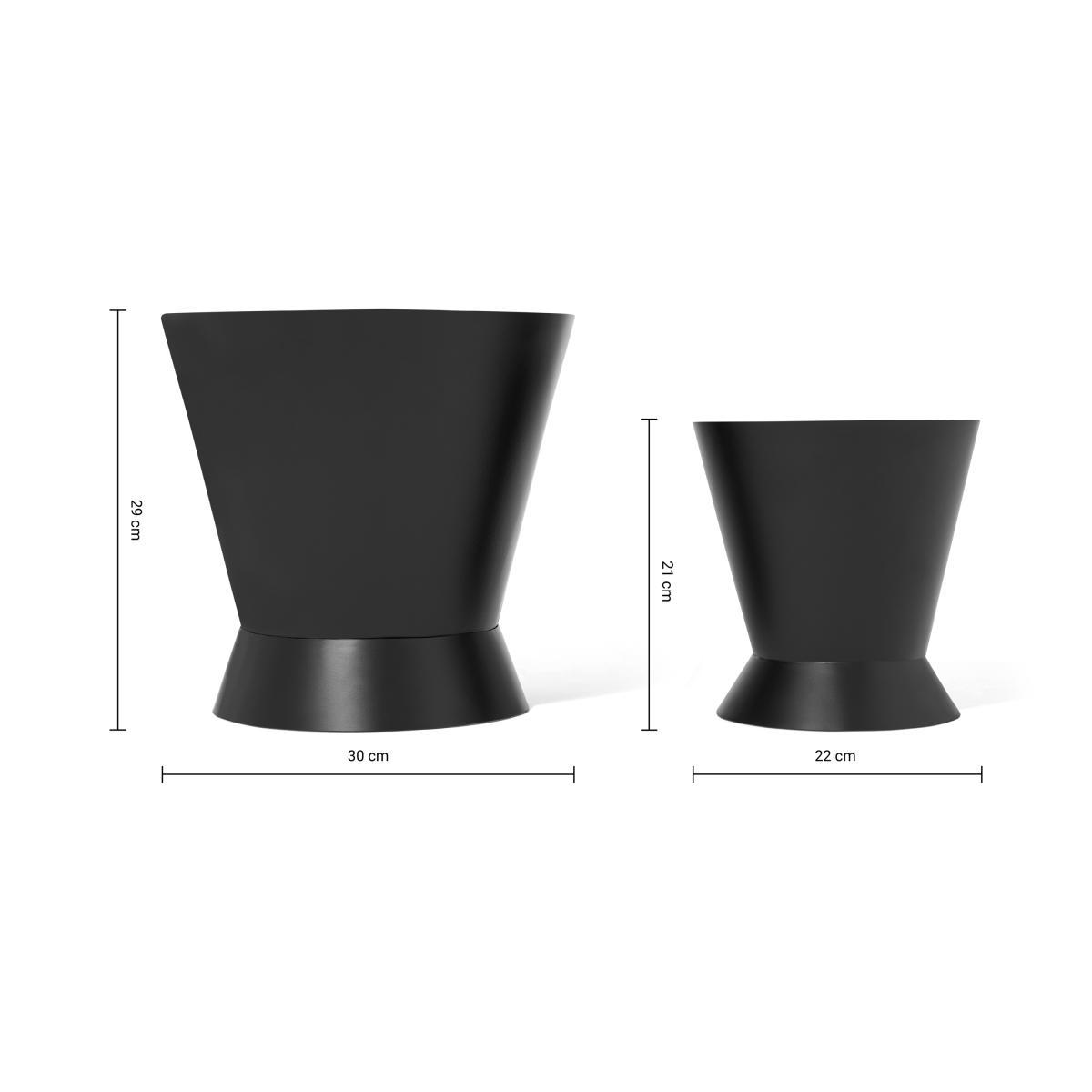 Ankita Set of 2 Medium & Large Urn Planters, Black – image 7