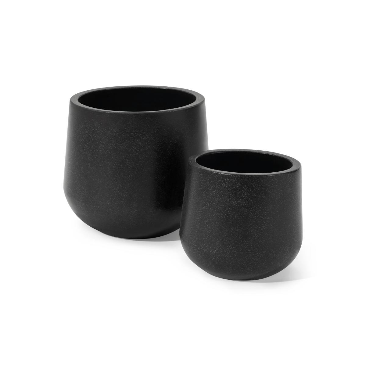 Colleta Set of 2 Splatter-Effect Planters, Charcoal Fibre Cement – image 3