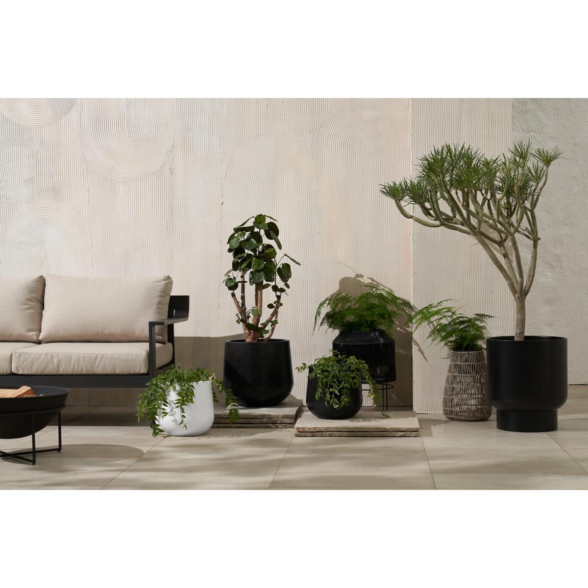 Colleta Set of 2 Splatter-Effect Planters, Charcoal Fibre Cement – image 4