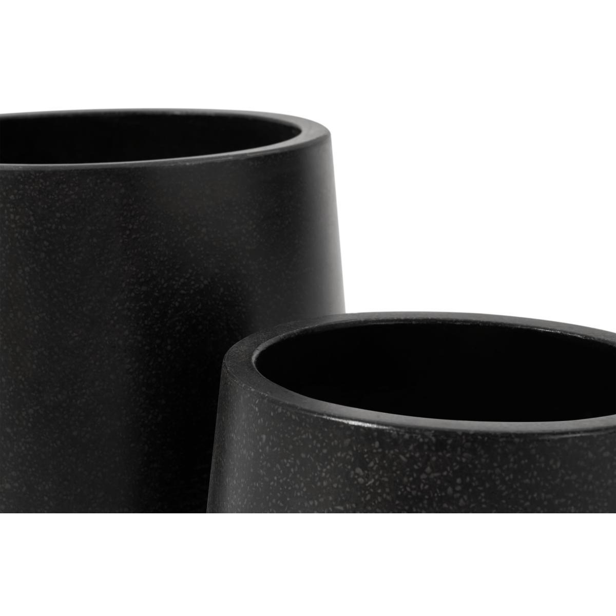 Colleta Set of 2 Splatter-Effect Planters, Charcoal Fibre Cement – image 5