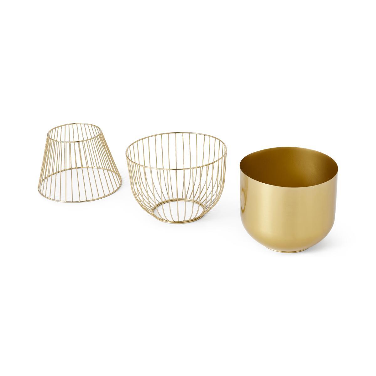 Carole Set of 2 Planters with Stands, Brass – image 7
