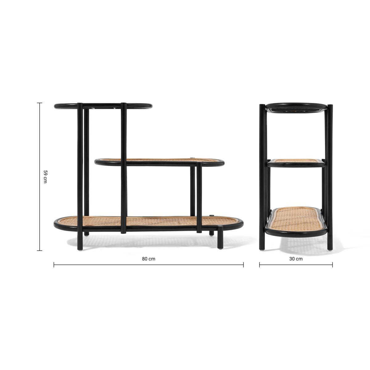 Agota Three-Tier Planter Stand, Natural & Black Cane – image 7