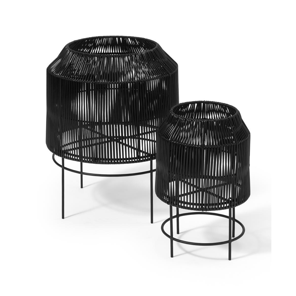 Lorita Set of 2 Plant Stands, Black Weave – image 2