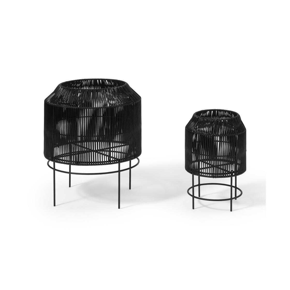 Lorita Set of 2 Plant Stands, Black Weave – image 5
