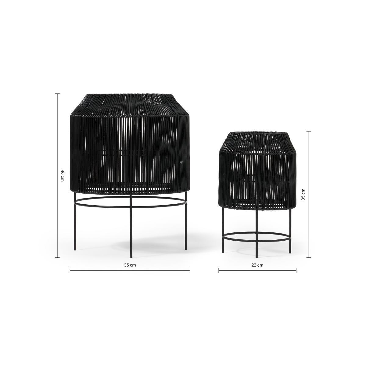 Lorita Set of 2 Plant Stands, Black Weave – image 8