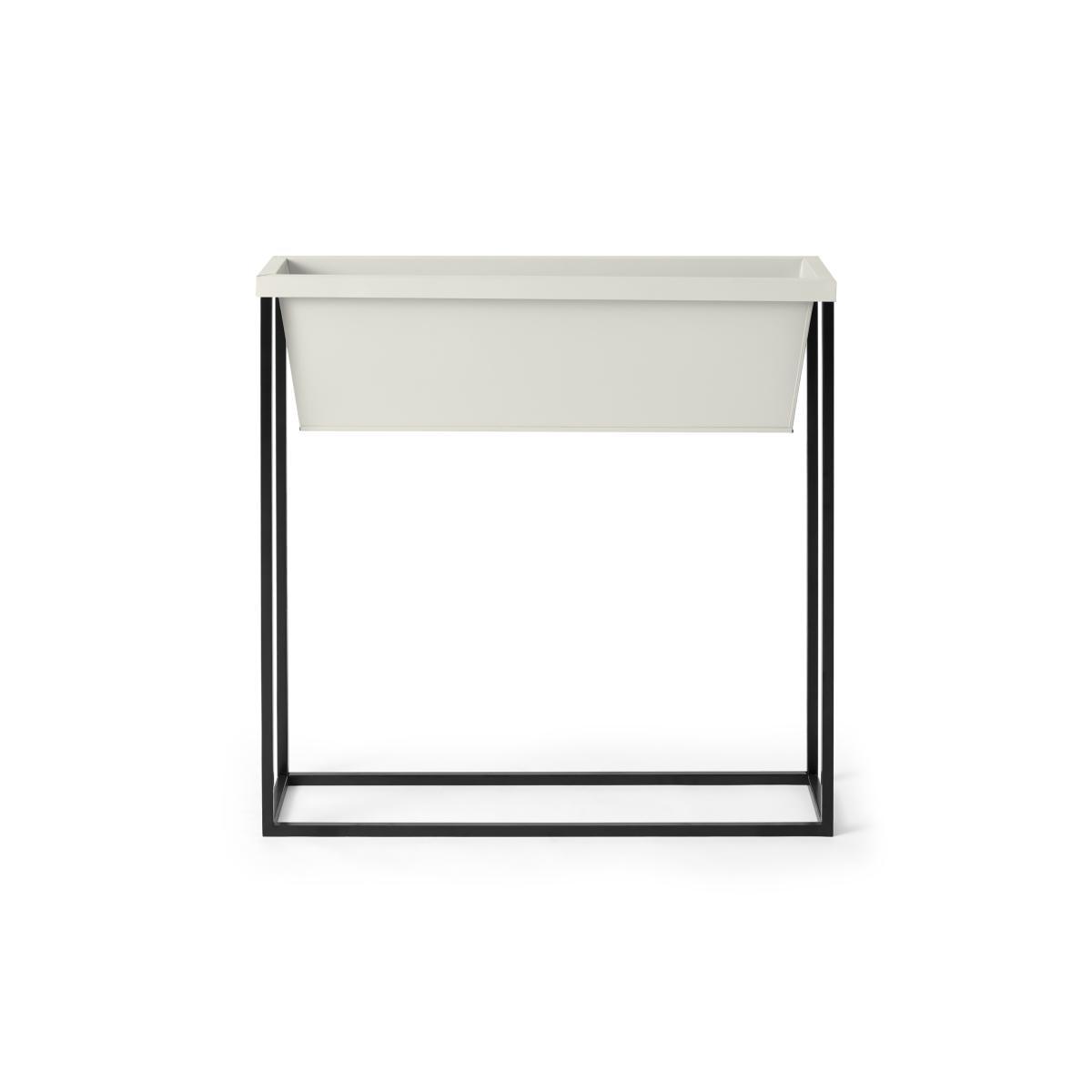 Noor Galvanized Iron Free Standing Rectangular Plant Stand, Stone & Black – image 5