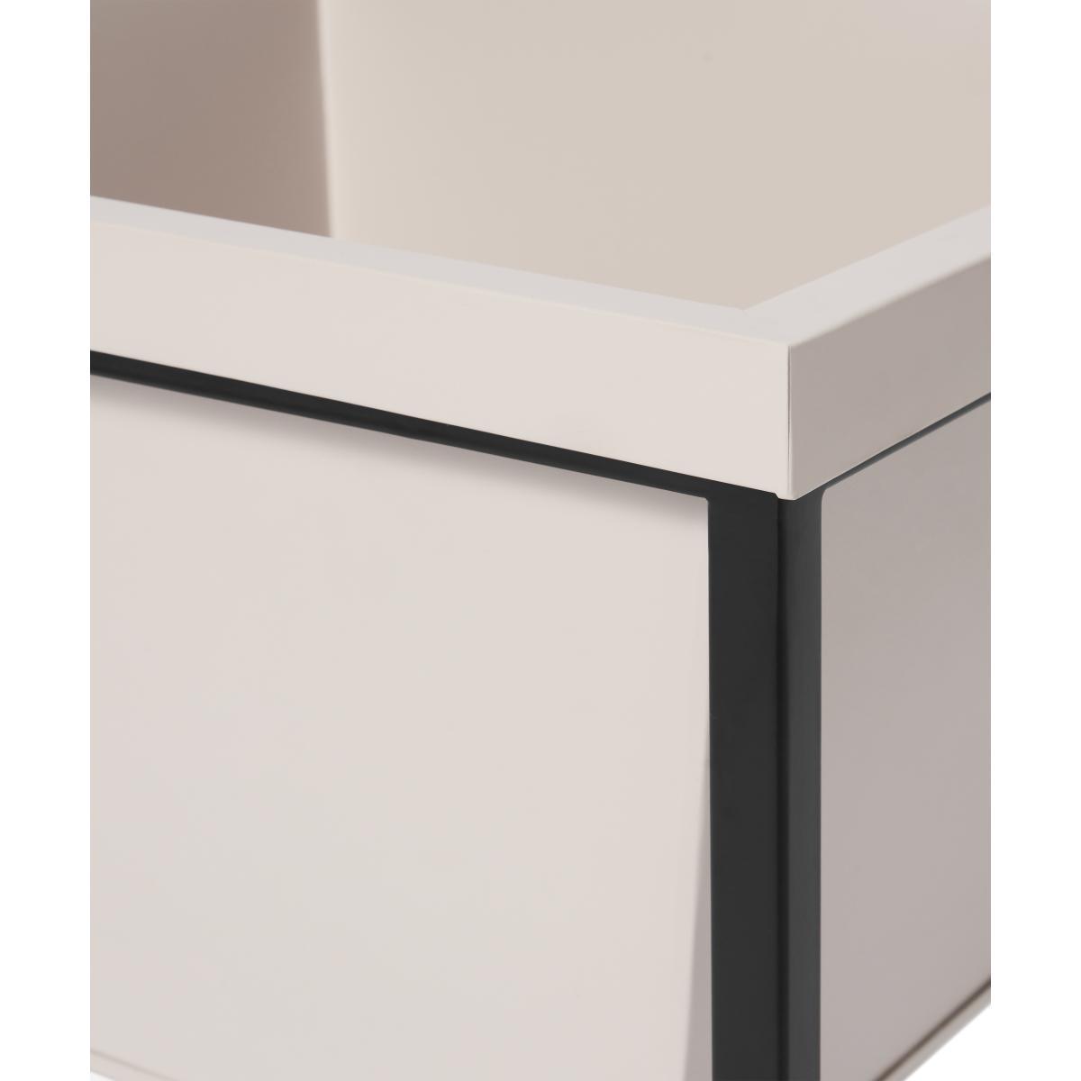 Noor Low Planter Stand, Stone & Black – image 4