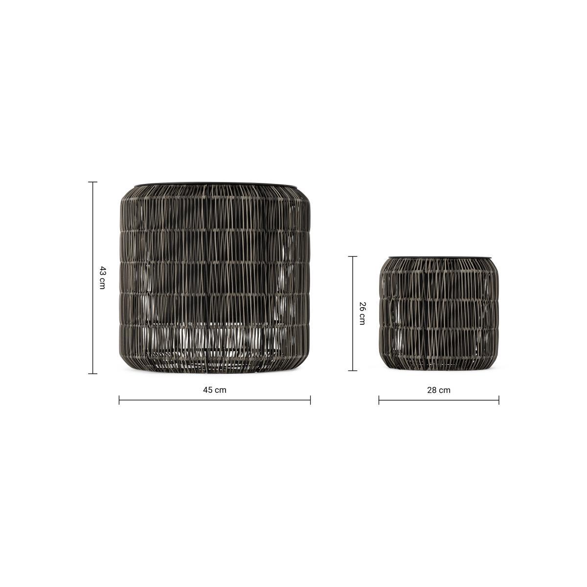 Nadda Set of 2 Round Polyrattan Plant Stands, Brown – image 8