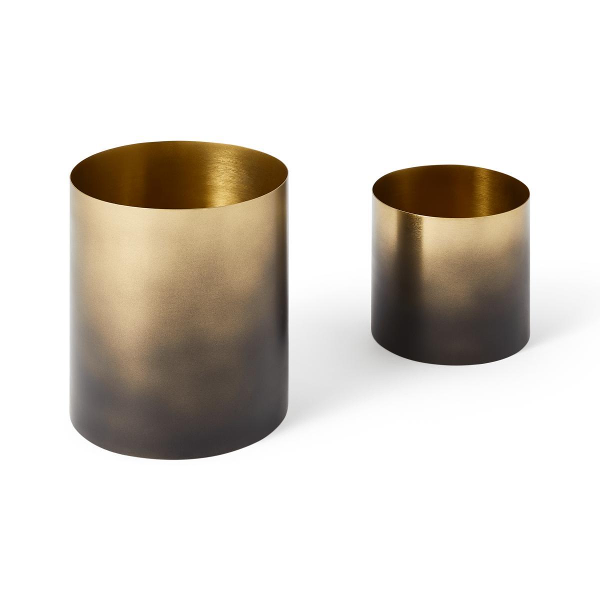 Valletta Set of 2 Planters, Smoked Brass – image 2