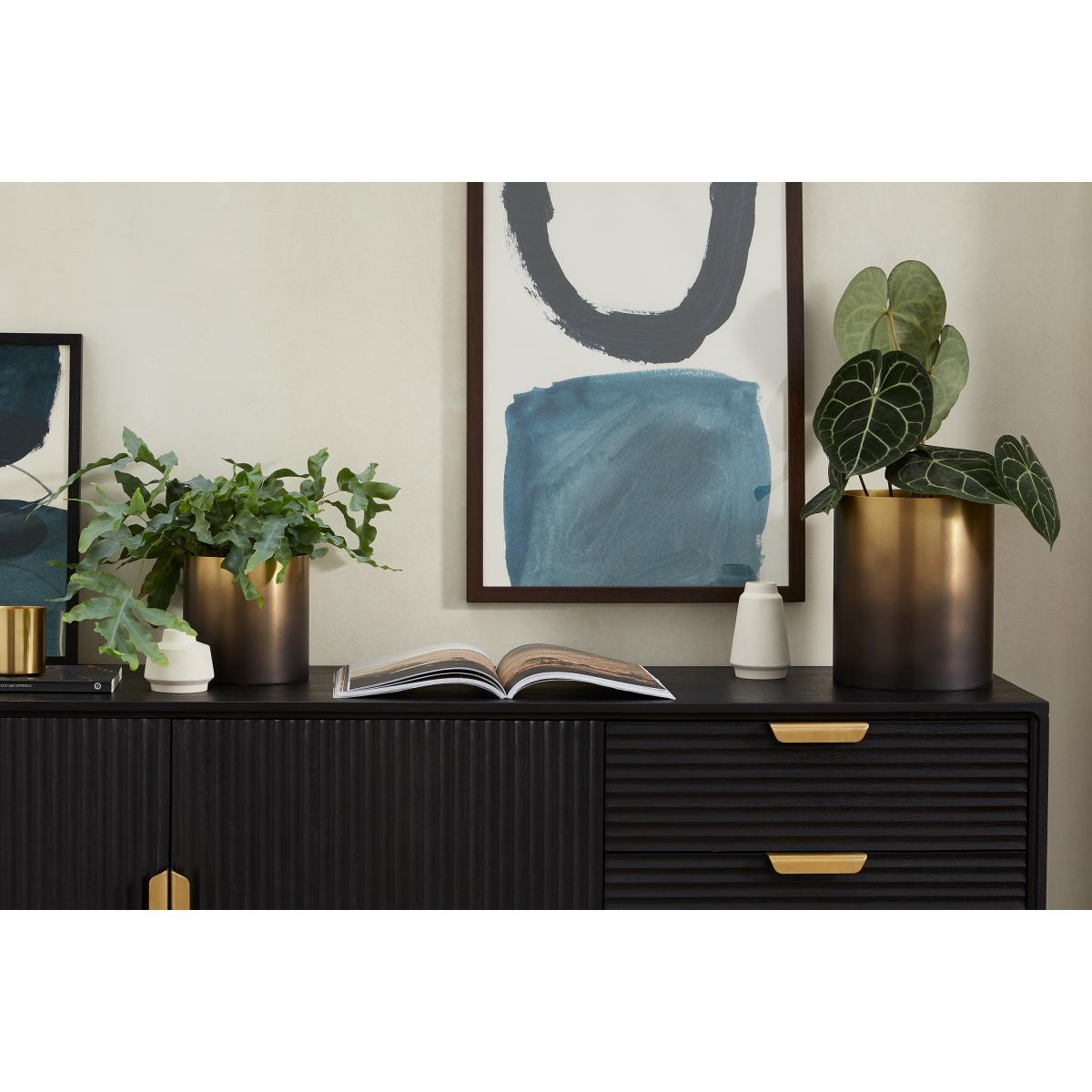 Valletta Set of 2 Planters, Smoked Brass – image 3