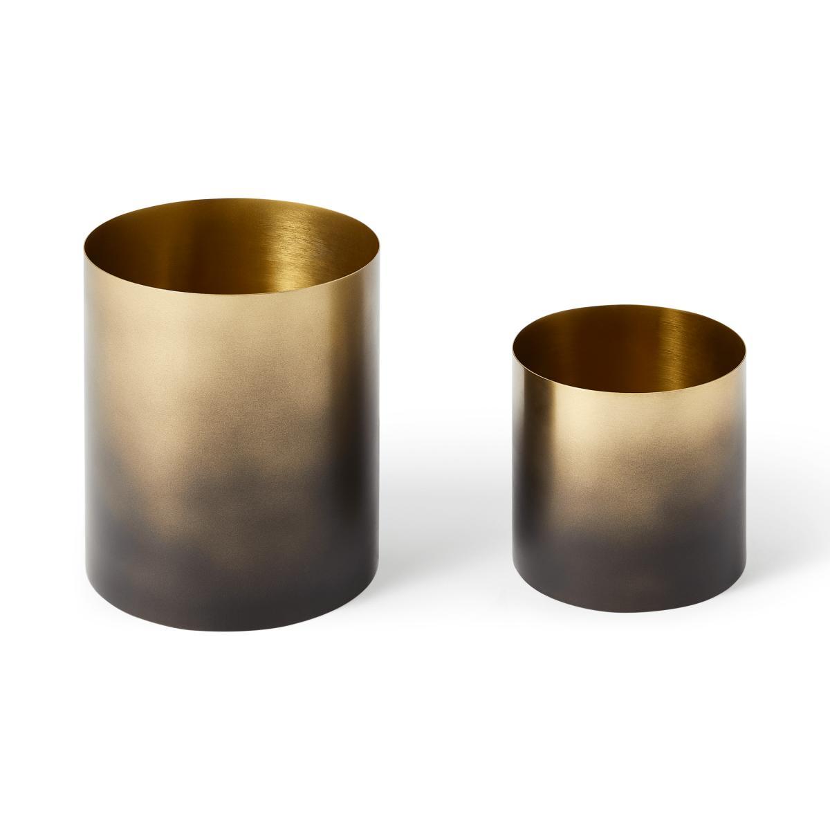 Valletta Set of 2 Planters, Smoked Brass – image 5