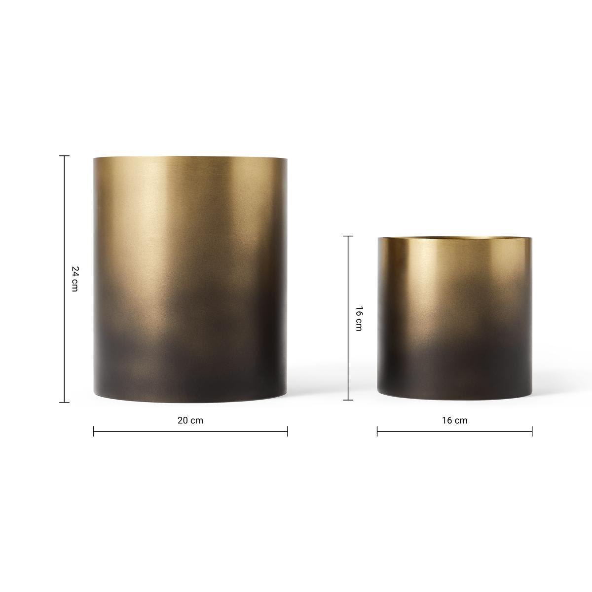 Valletta Set of 2 Planters, Smoked Brass – image 7