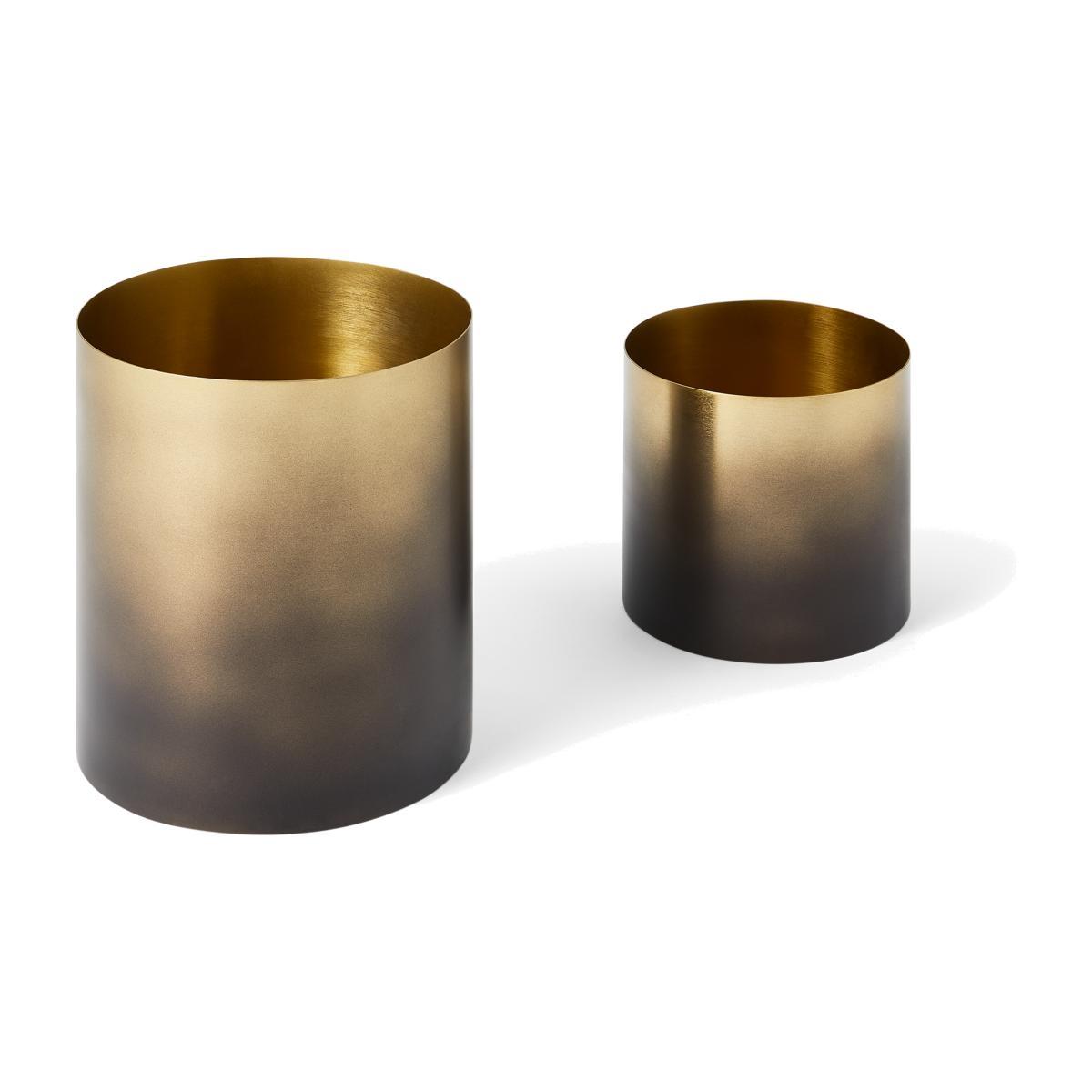 Valletta Set of 2 Planters, Smoked Brass – image 1