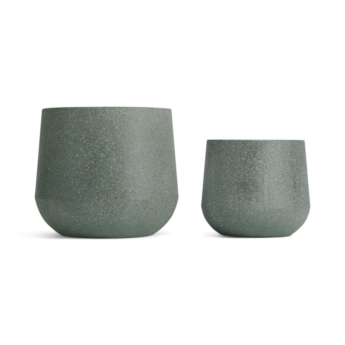 Colleta Set of 2 Fibre Cement Splatter Effect Planters, Grey – image 2