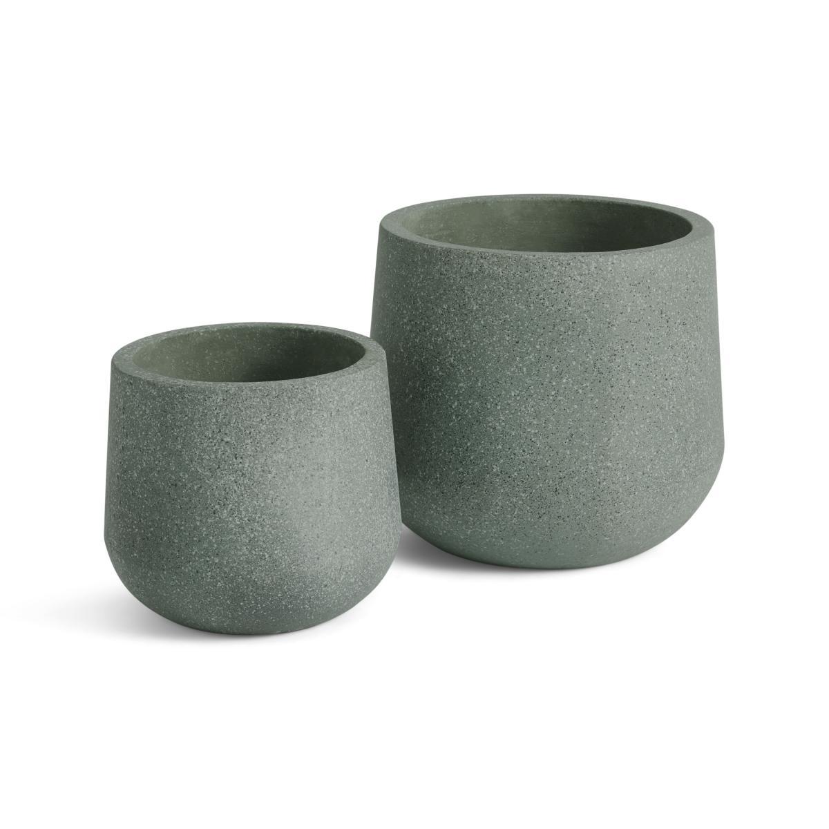 Colleta Set of 2 Fibre Cement Splatter Effect Planters, Grey – image 3
