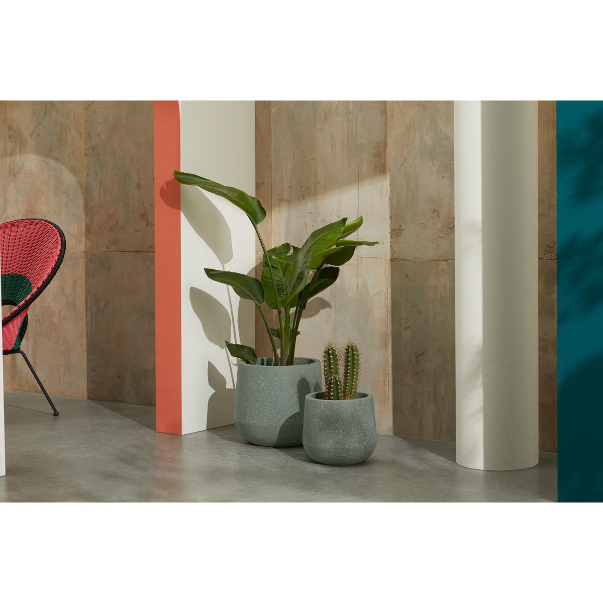 Colleta Set of 2 Fibre Cement Splatter Effect Planters, Grey – image 4