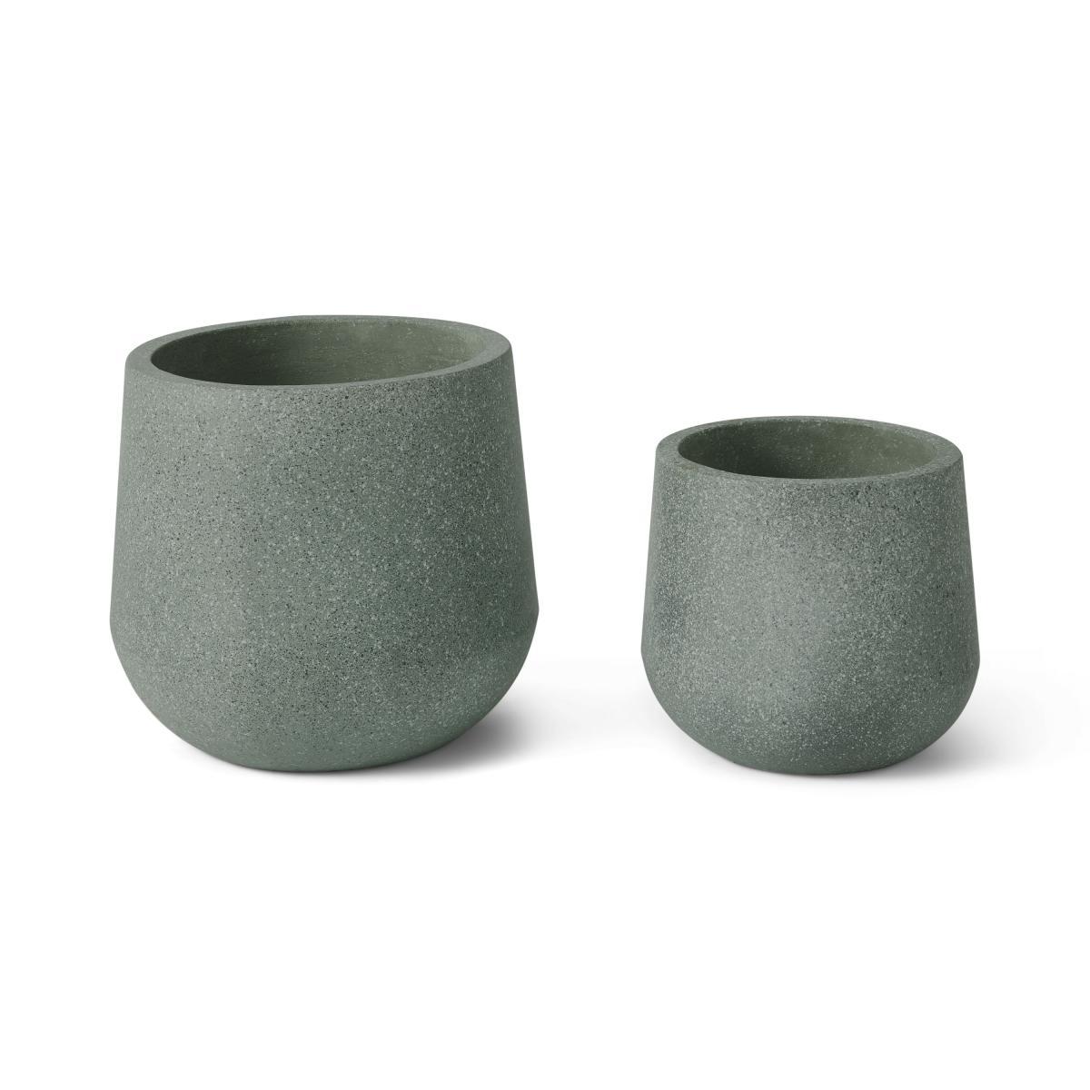 Colleta Set of 2 Fibre Cement Splatter Effect Planters, Grey – image 6