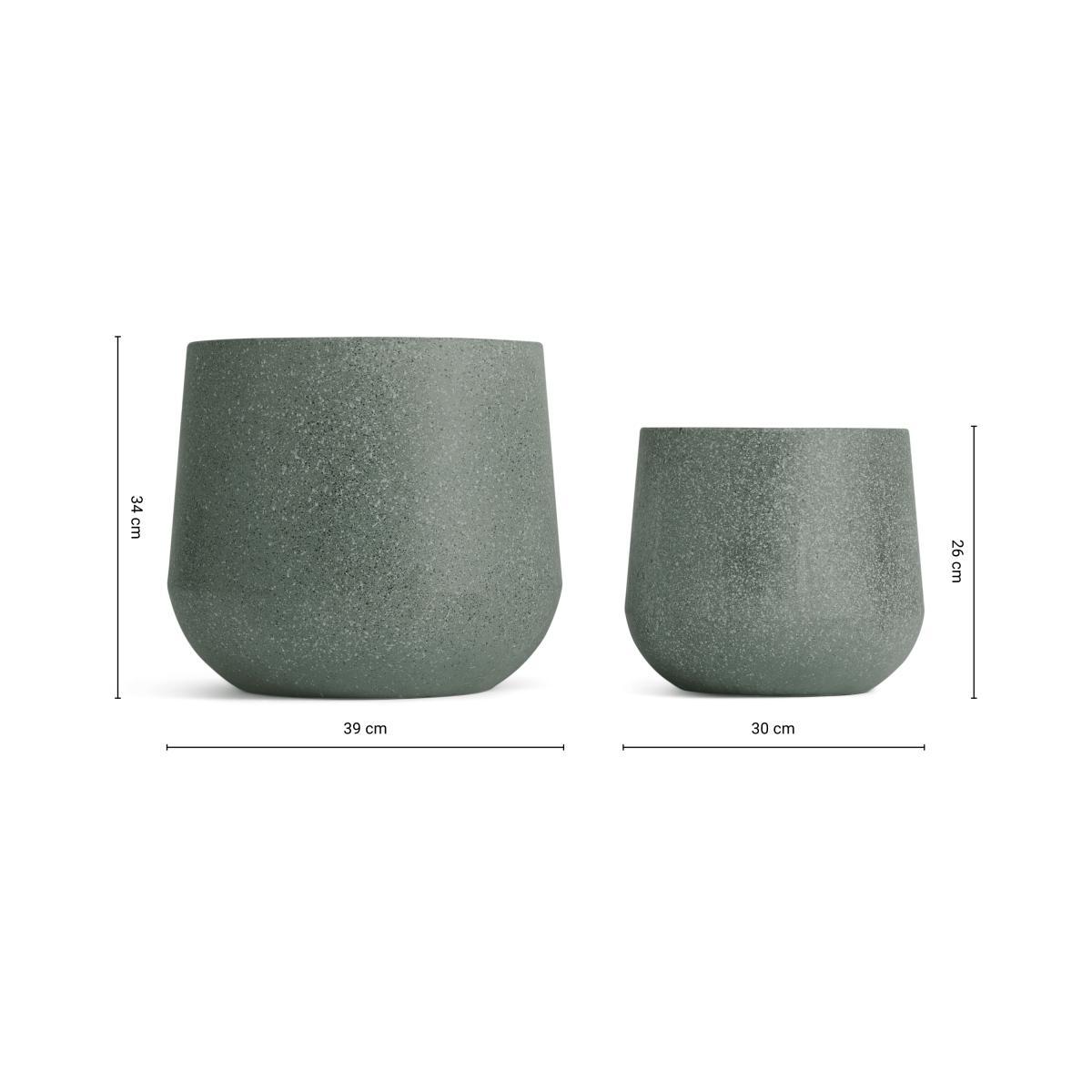 Colleta Set of 2 Fibre Cement Splatter Effect Planters, Grey – image 9