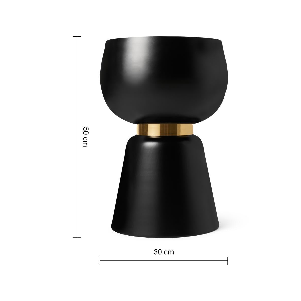 Alda Large Totem Planter, Black & Gold Band – image 7