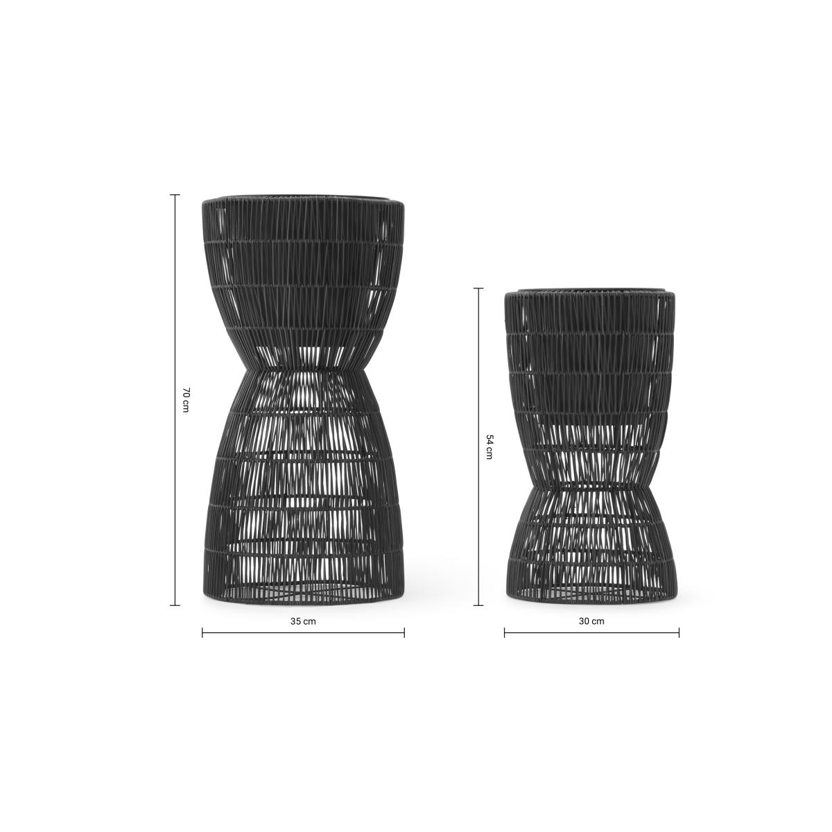 Takea Set of 2 Tall Planters, Black Weave – image 3