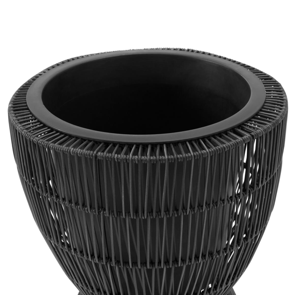 Takea Set of 2 Tall Planters, Black Weave – image 5