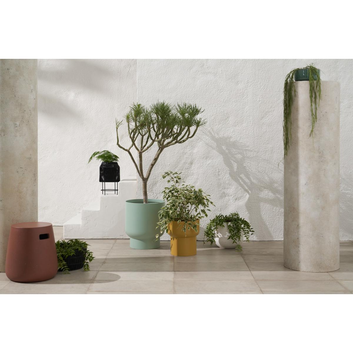 Shalin Set of 2 Round Planters, Large, Mint & Mustard Fibreglass – image 4
