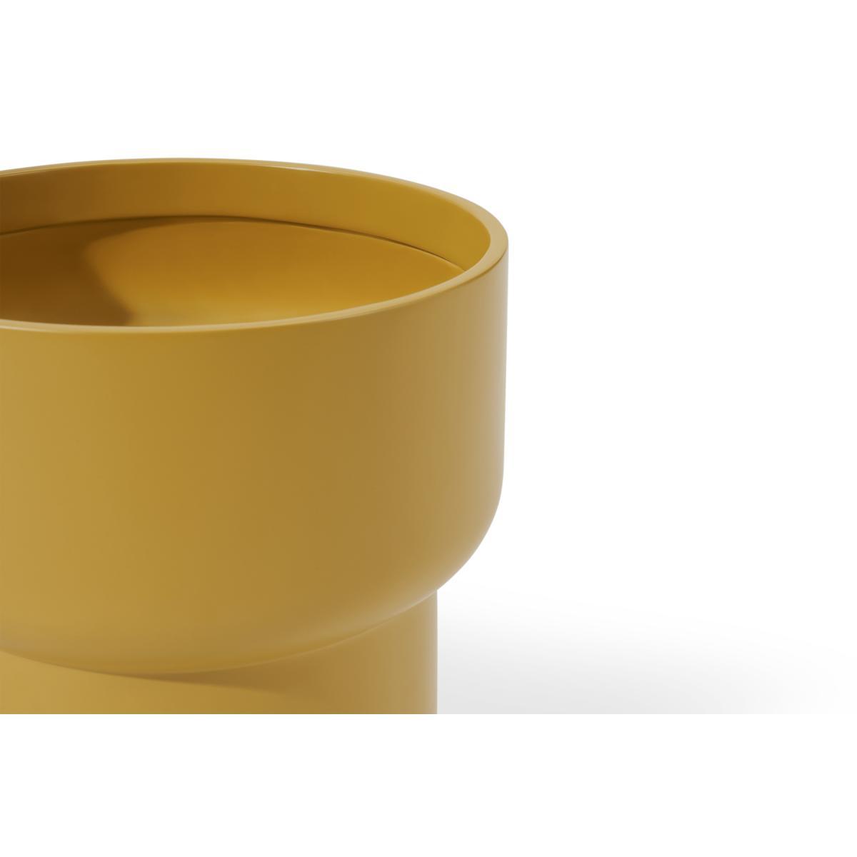 Shalin Set of 2 Round Planters, Large, Mint & Mustard Fibreglass – image 7