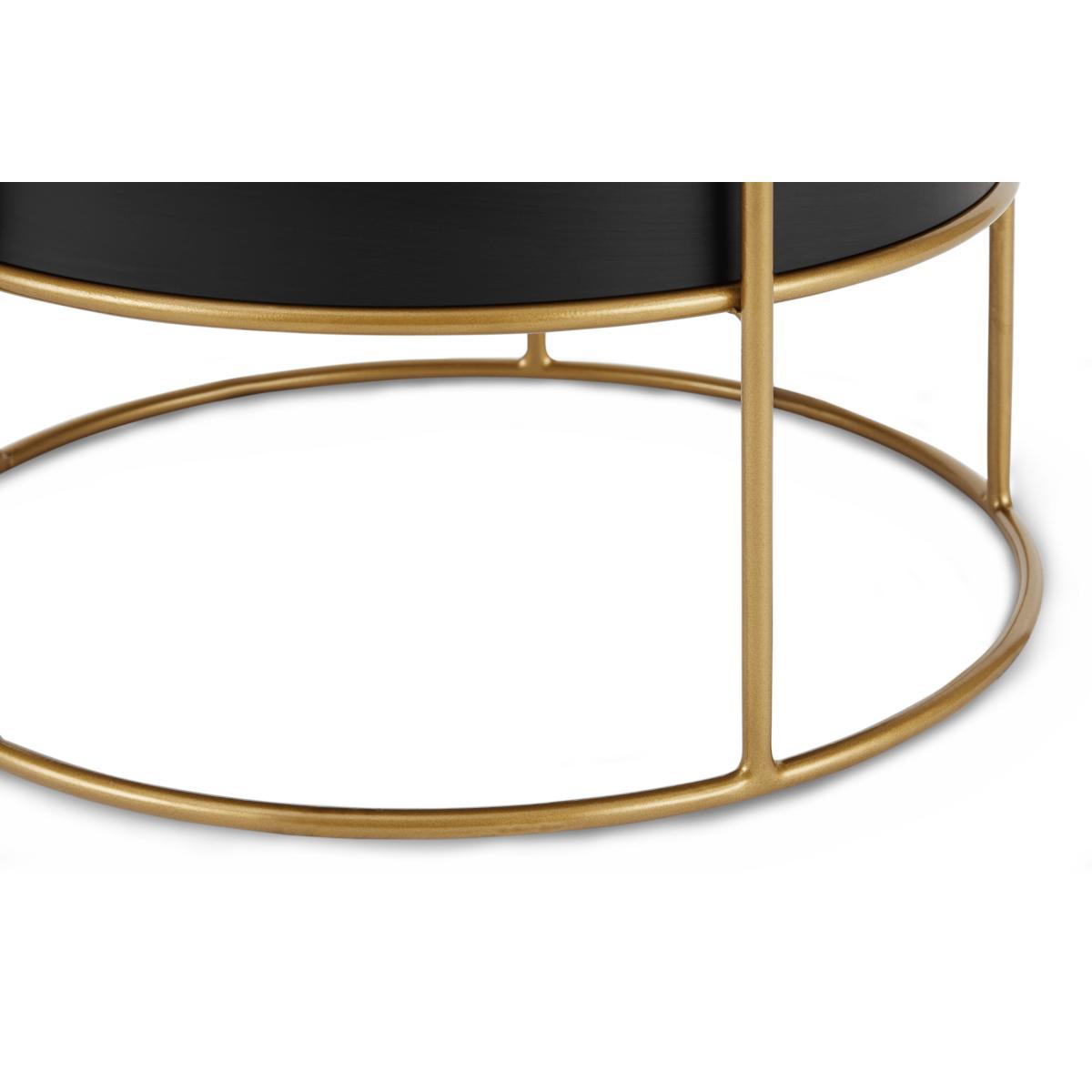 Echo Free Standing Round Low Powdercoated Plant Stand, Black & Metallic Gold – image 7