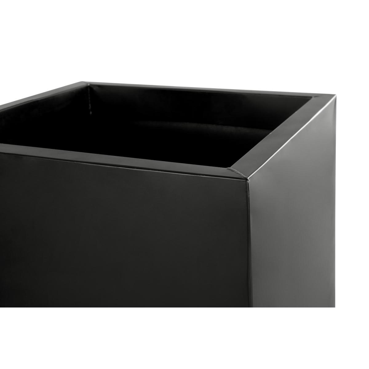 Razan Set Of Two Tall Galvanized Square Planters, Black – image 4