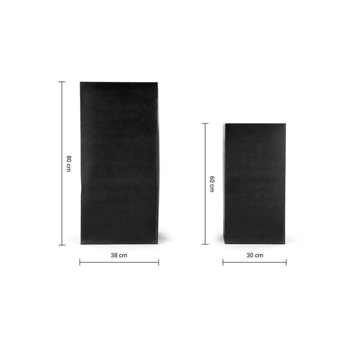 Razan Set Of Two Tall Galvanized Square Planters, Black – image 7