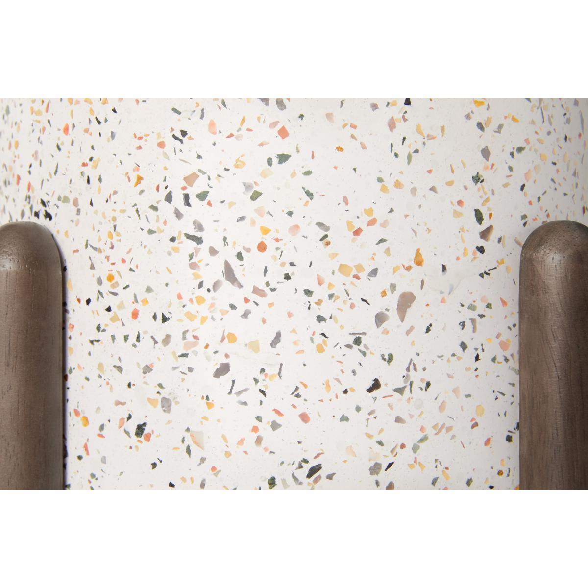 Hakuun Set of 2 Limited Edition Terrazzo Plant Pots With Rubberwood Legs, White Speckle – image 6