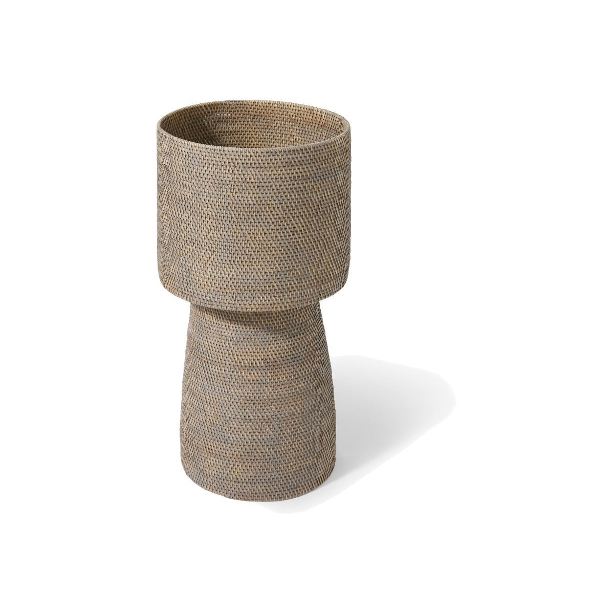 Hadid Tall Planter, Natural Grey Weave – image 1