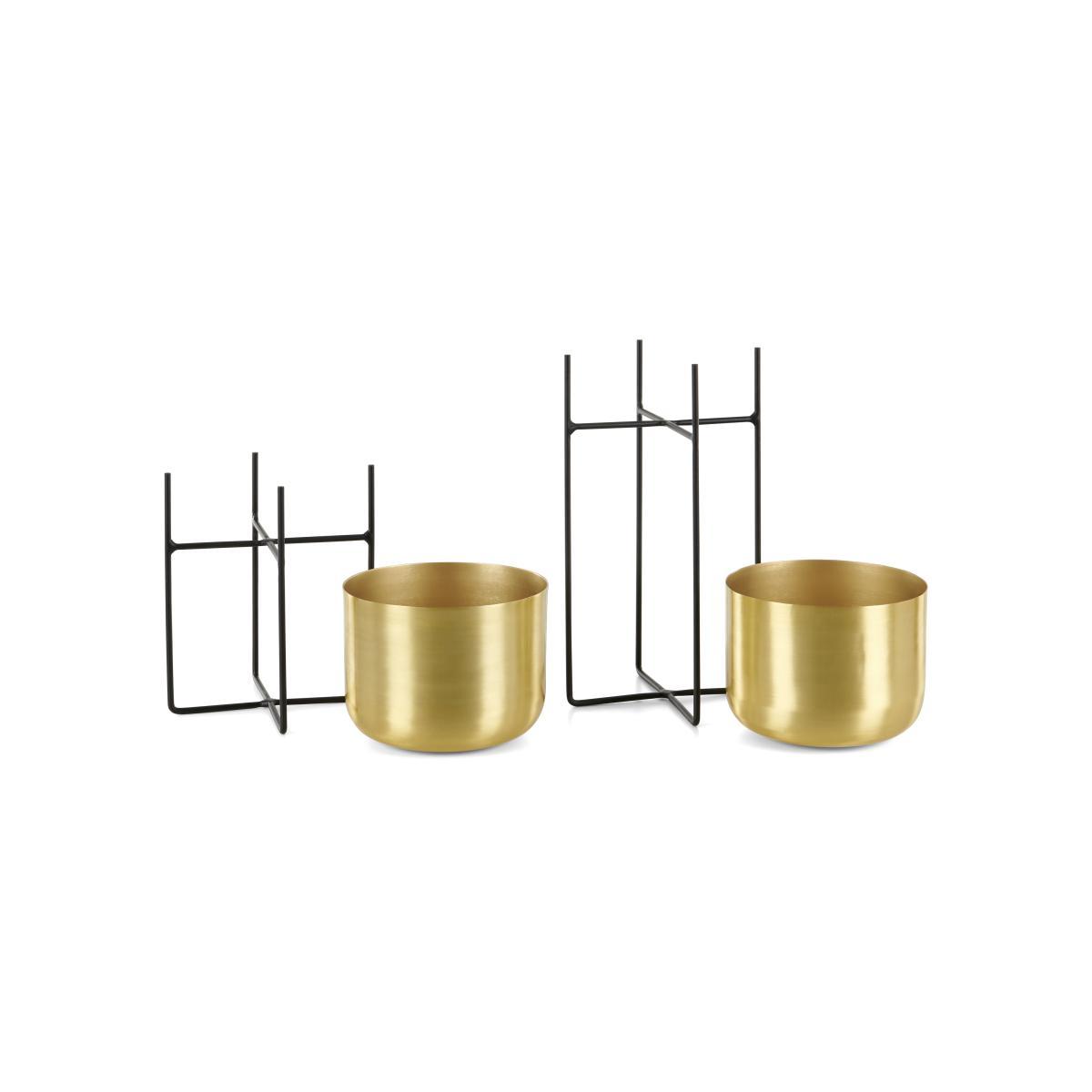 Salix Set Of Two Large Plant Stands, Brass – image 5