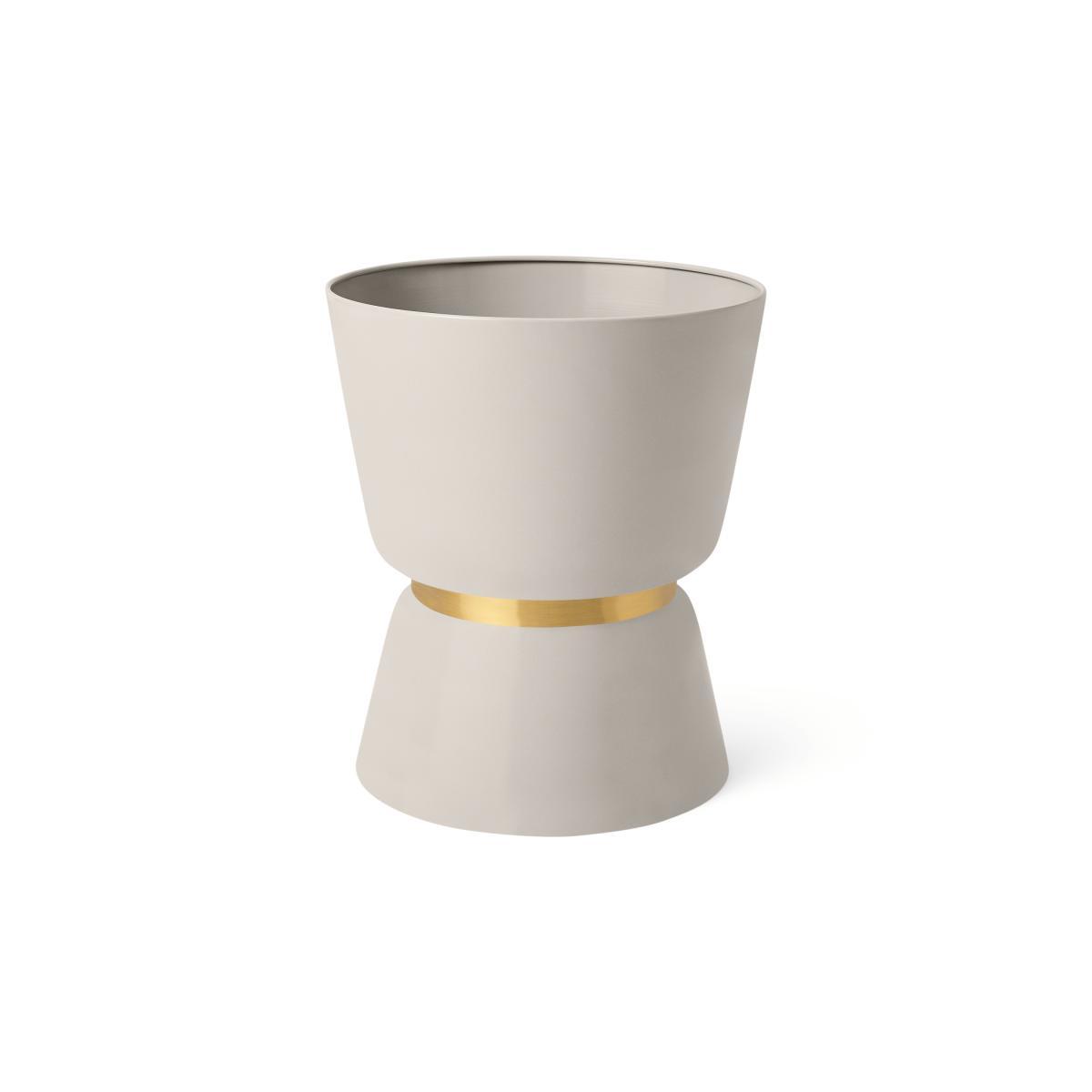 Alda Totem Planter, Natural White & Gold – image 2