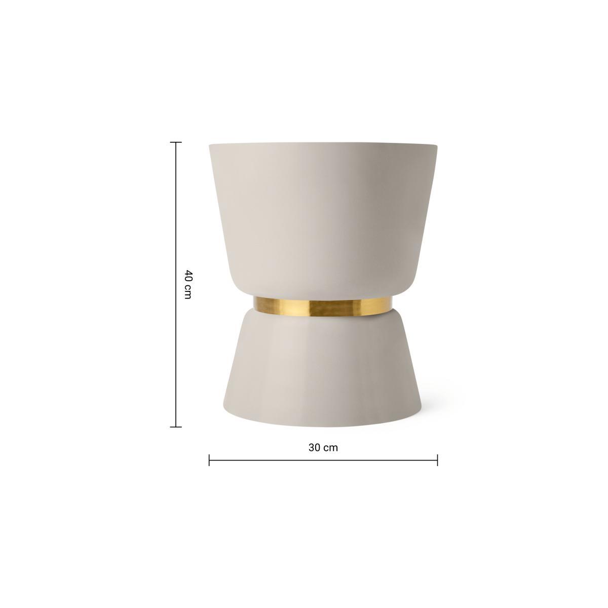 Alda Totem Planter, Natural White & Gold – image 7