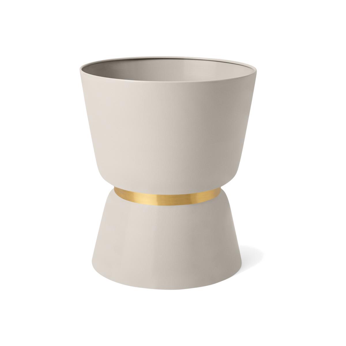 Alda Totem Planter, Natural White & Gold – image 1